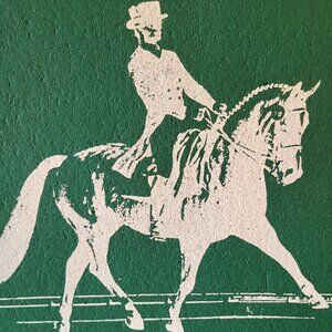 Foam Seat Cushion with Handle Equestrian Dressage Motif Green